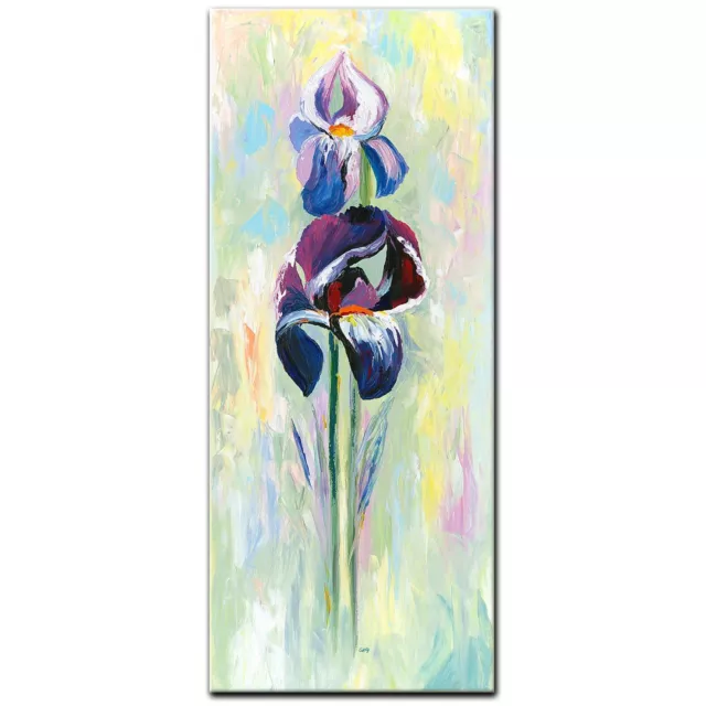 ORIGINAL Acryl Bild Gemälde Blumen Abstrakt Malerei Kunst Modern Iris HANDGEMALT