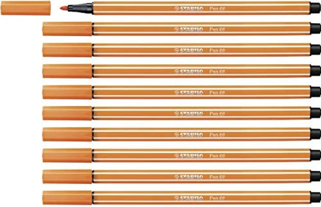 Pennarello Premium - STABILO Pen 68 - Confezione da 10 - Vermiglio Pallido - NUO