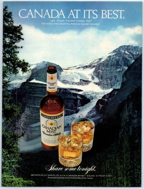 Canadian Mist Whisky AMERICA'S FAVORITE CANADIAN 1983 Print Ad 8"w x 11"