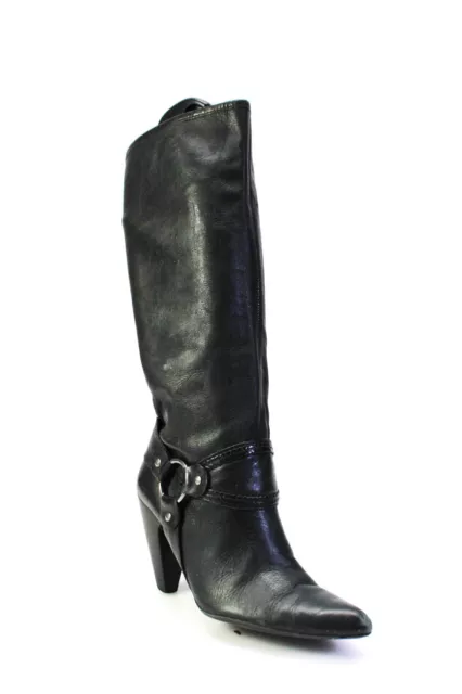 Carlos by Carlos Santana Womens Wanted High Heel Tall Leather Boots Black Size 7