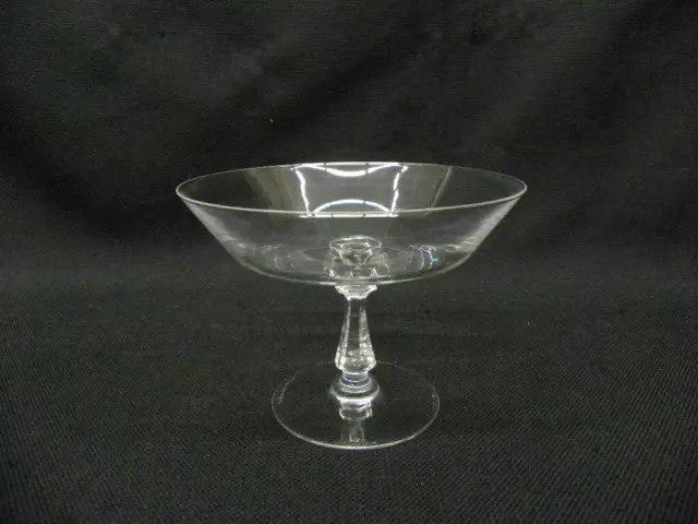 Vintage Val St Lambert CONCERTO Plain Crystal Compote 6" Pedestal Bowl MINT