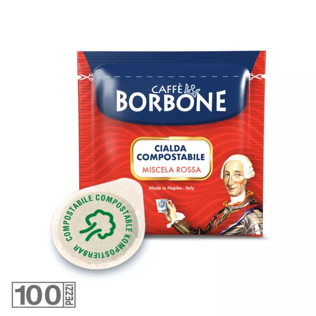 100 Cialde Caffe' Borbone Miscela Rossa Ese 44 Mm Filtro Carta Monodose Sc0