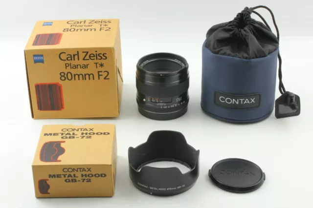 Cla 'D 【 Beste Mint W / Box Kapuze】 Contax Carl Zeiss Planaren T 80mm f2 Linse