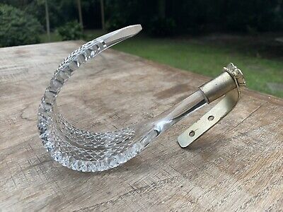 Antique Waterford Tieback Curtain Tie Back Glass 5.75"  Clear Silver - Only One 3