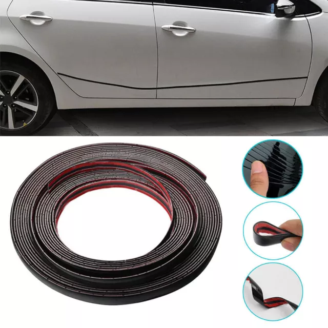 Car Side Door Black Strip Bumper Protector Trim Tape Sticker Accessories 10mm*3M