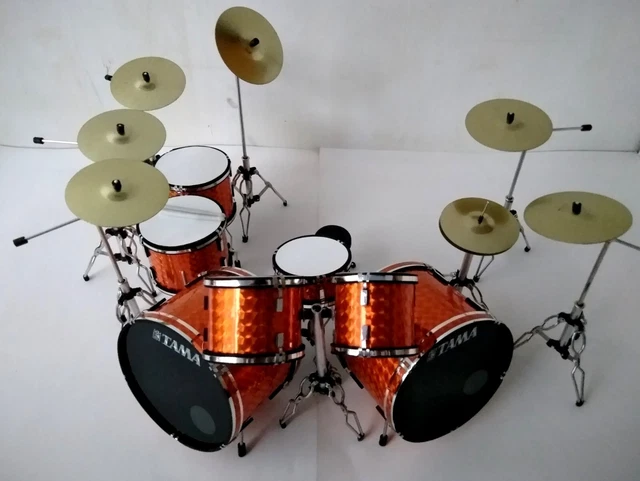 Miniature Drum Set Kit Tama Lars Ulrich Metalica Orange Mini Replica Drum Kit Miniature Drum Set Kit Tama Lars Ulrich Metalica Orange Mini Replica Drum Kit