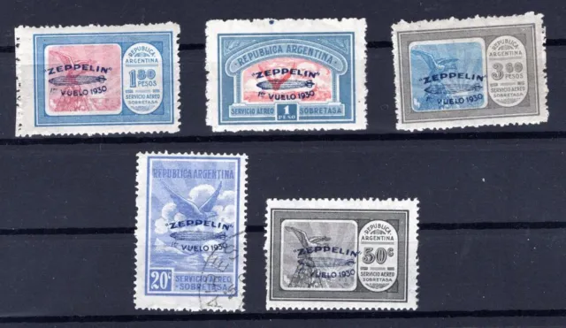 Zeppelin/Airmail Argentina 1930/41 337/41 Set MNH Mint Postmarked (Aa