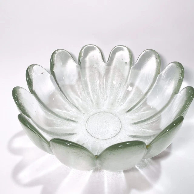 VINTAGE BLENKO GLASS Lotus Petal Large Salad Bowl / Snack Bowl
