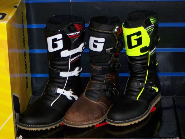 GAERNE CLASSIC Trials Boot white blue yellow Camo Brown Oiled