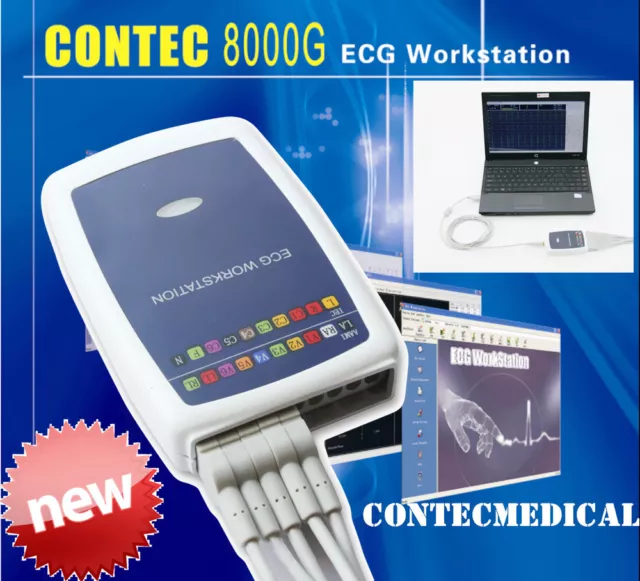 CONTEC8000G 12-lead ECG/EKG workstation Analysis Machine System Sync PC software