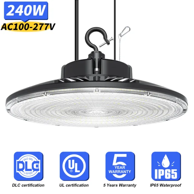 Industrial UFO LED High Bay Light 240W Commercial Garage Warehouse Factory Lamp