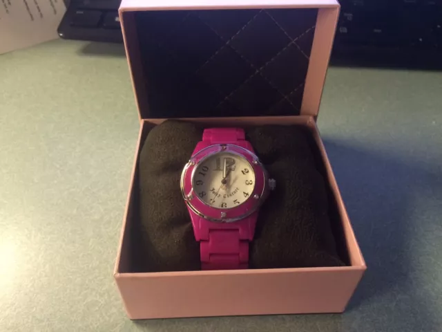 Orologio da polso Nuovo con etichette Hot Pink Juicy Couture Rich Girl Cristalli Minerali 1900580 Vintage