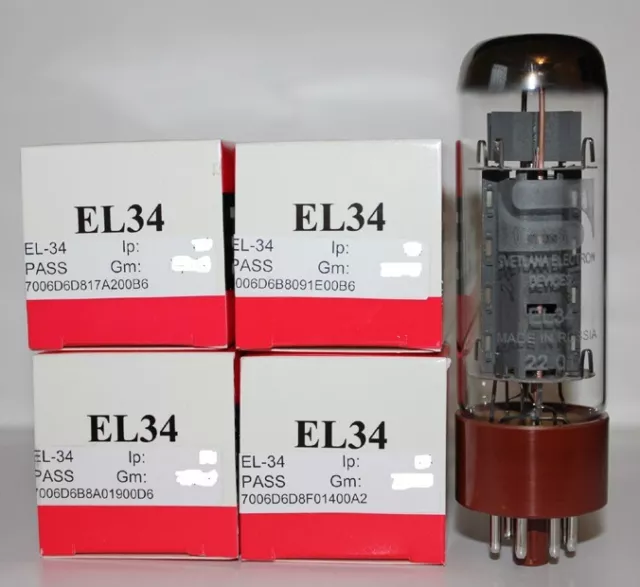 Factory Platinum Matched Quad Svetlana EL34 tubes, BRAND NEW in Box !