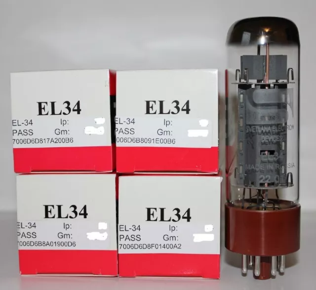 Factory Platinum Matched Quad Svetlana EL34 tubes, BRAND NEW in Box