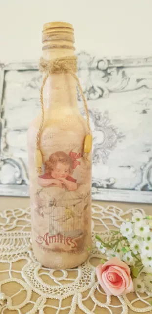 Shabby  chic style Decorative Unique bottle . French style