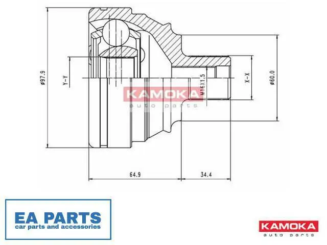 Joint Kit, drive shaft for VW KAMOKA 6738
