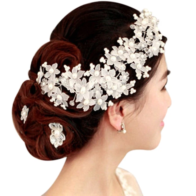 Abiti Da Sposa Fatti A Mano Da Damigella D'onore Abito Per Capelli Bianchi  W9Z4