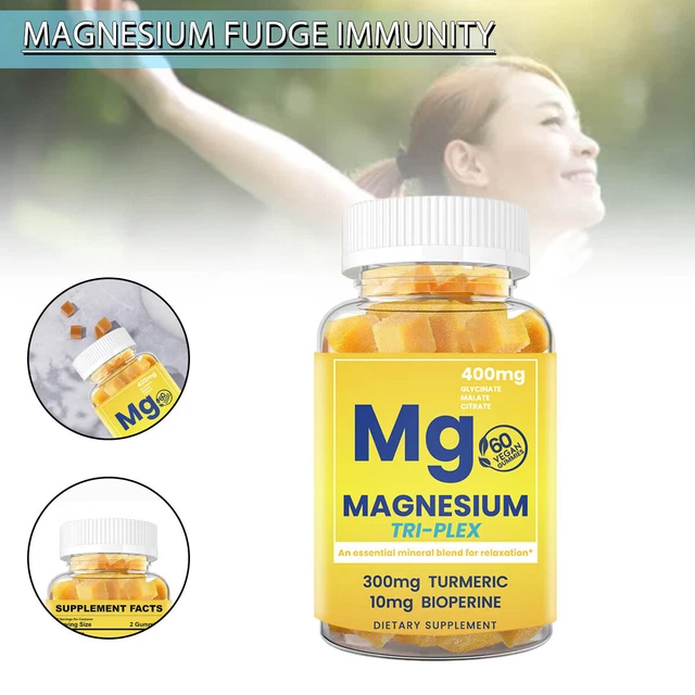 MAGNESIUM GUMMIES DIETARY Supplement for Muscle Nerve Bone and Heart F