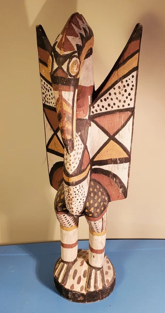 African Senufo tribe Polychrome Sejen bird Ivory Coast 24 inches,