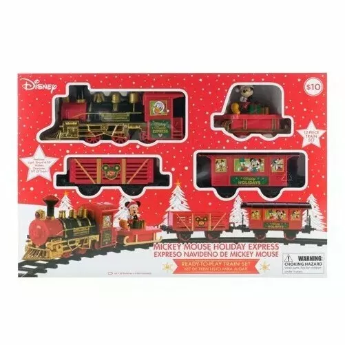 Disney Mickey Mouse Christmas Holiday Express Play Train Set 12pc Brand New