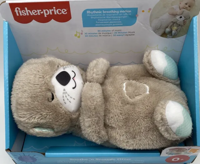 Fisher-Price Schlummer Otter Kuscheltier Baby Atembewegung Musik Einschlafhilfe