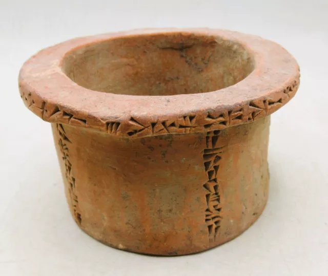 A235 Ancient Near Eastern Clay Vessel With Early Form Of Writing Ca 3000Bce