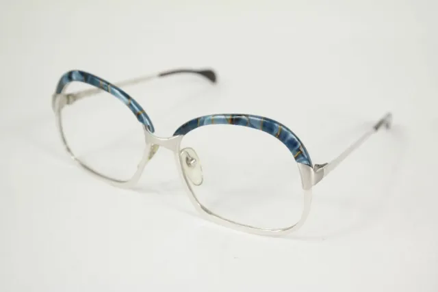 Vintage Kougel Jota 132 Silber Blau oval Brille Brillengestell NOS 3