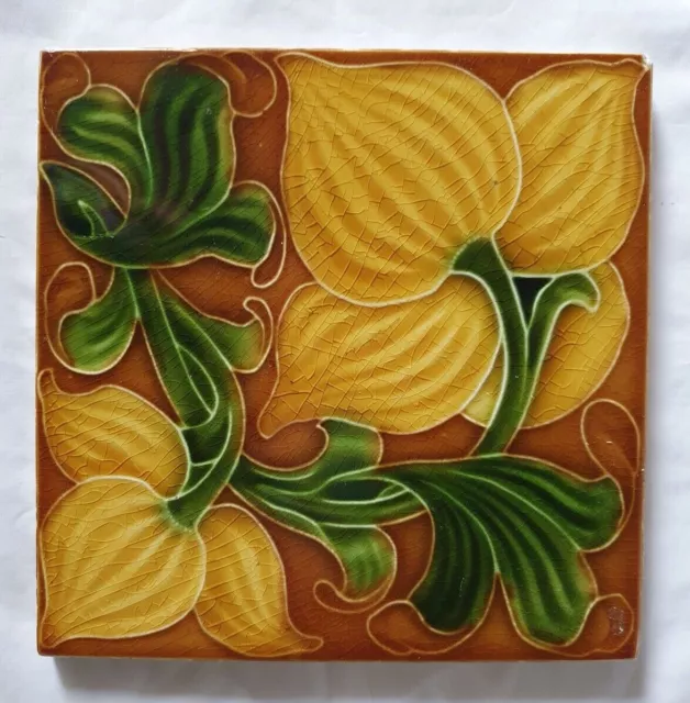 GORGEOUS PILKINGTON LEWIS-DAY ART NOUVEAU DESIGN 6 INCH TILE  CIRCA 1900s