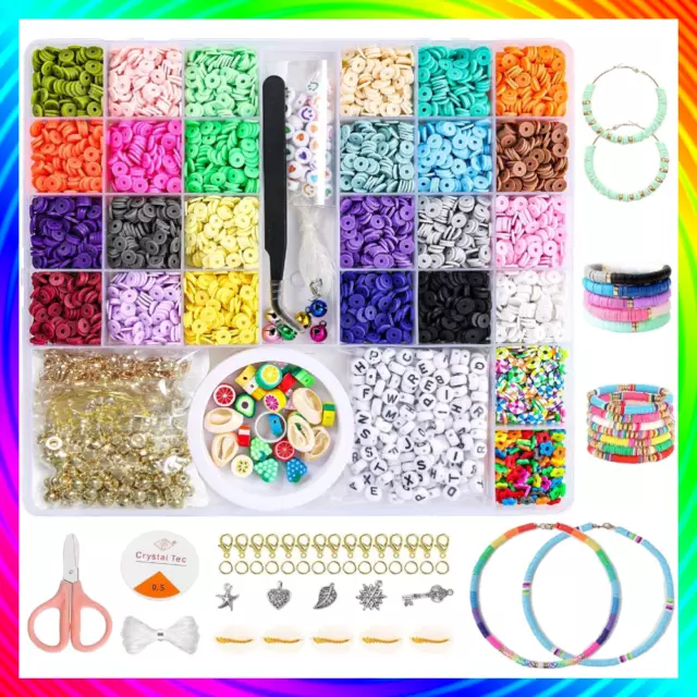 600 Pieces Child Letters Beads Charm Bracelet Making Kit Acrylic