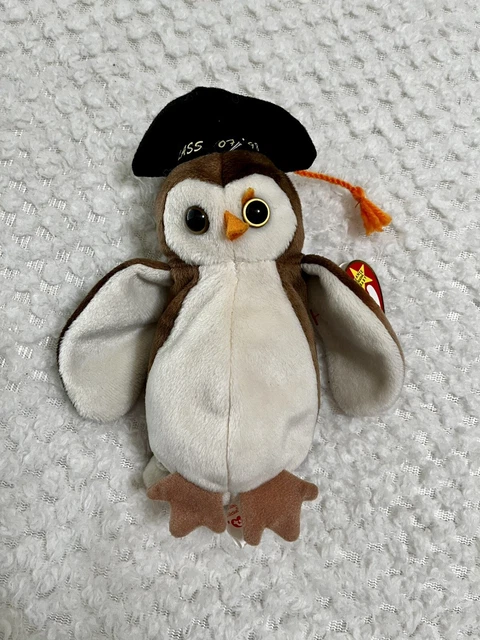 Rare Wise The Owl Beanie Baby- One Of A Kind! With An Oddity On His Eye