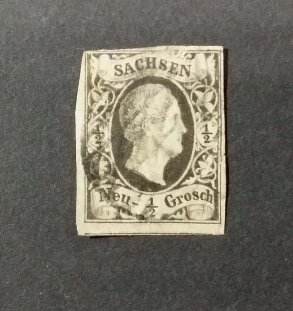 Sachsen Mi. Nr. 3 gest. Friedrich August (½)