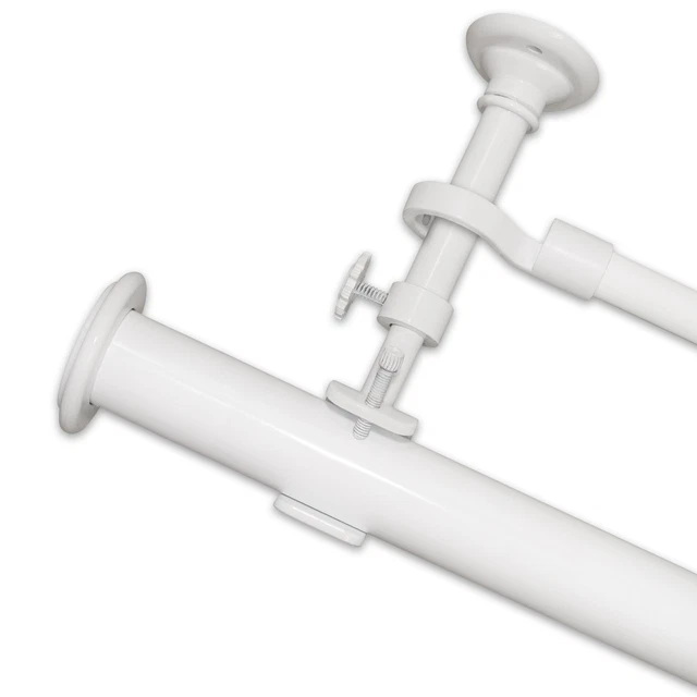 Pinnacle White Optima End Cap Double Curtain Rod White