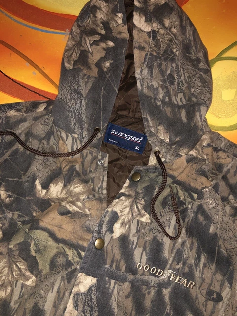 SWINGSTER CAMO JACKET Men's XL Mossy Oak Hooded Snap Button Up