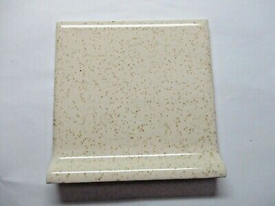 CGSC USA Ceramic Mustard Yellow Dapple Beige Wrinkled 4-1/4 Bullnose 1 Wall Tile 