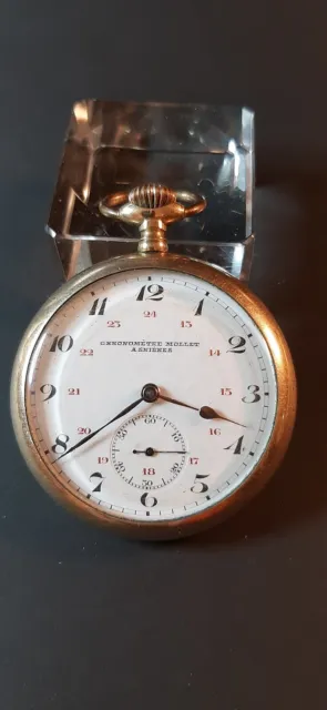Orologio- tasca -Chronometre -Mollet Asnieres-plaque or