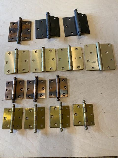Vintage Brass Iron Copper House Door Hinges 2 1/2”, 3 1/2”, 4”