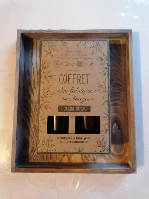COFFRET "Je fabrique ma bougie" à la cire de soja Lot de 2 bougies DIY