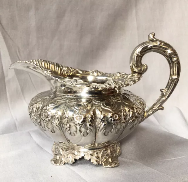 1837 Solid Silver  William 1V Melon Cream Jug, By Edward Edwards 317g.