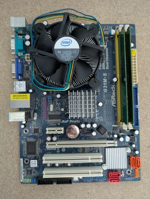 ASROCK G31M-S LGA 775 Intel Motherboard Combo w/ Celeron E3300 CPU