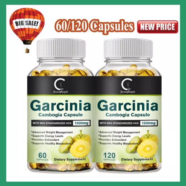 Garcinia Cambogia Capsule 1500mg,Healthy Metabolism,Fat Burning Weight Loss~