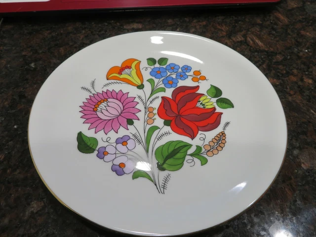 Kalocsa Hand Painted Porcelain Decorated Beautiful Wall Plate 7 1/2"