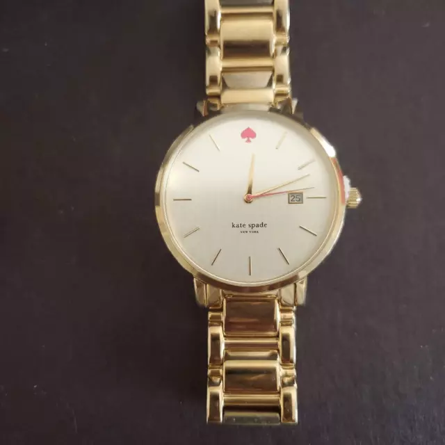 Kate Spade Ladies Gramercy Goldtone Watch with White Face