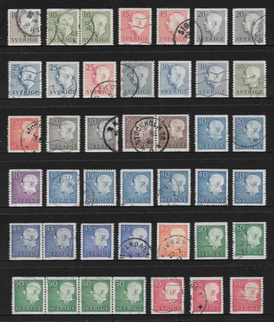 SWEDEN mixed collection No.89, King Gustav VI Adolf, from 1951, used 3