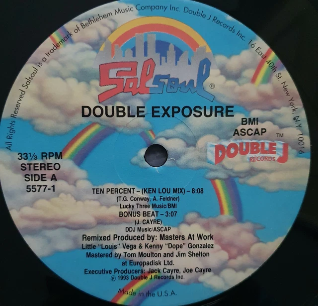 DOUBLE EXPOSURE - TEN PERCENT - 12" US Disco Ken Lou MAW mixes 1993 EX