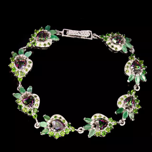 Bracelet Topaze Emeraude_Argent 925_Sterling Topaz Mystic Emerald Bracelet