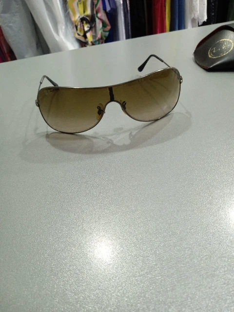 Ray-Ban RB 3211 Small Mascherina Argento Lenti Marrone Buone  Condizioni M56