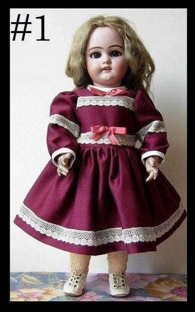 poupée robe ancienne POUR SFBJ jumeau unis France Bru ANTIC DRESS