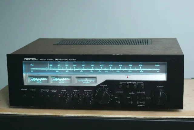 Rotel RX504 DC Stereo Receiver.Black Face Serviced.Works.Please Read.