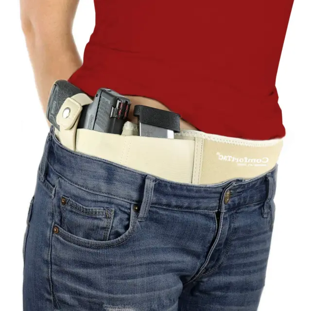 ComfortTac Gun Holster Ultimate Belly Band  Nude, M, Right Deep Concealment