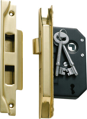 Tradco 1139 1138 rebated 3 lever mortice lock,polished brass 57 or 44 mm backset